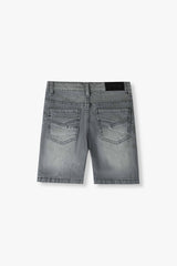 Kid's Denim Grey Short With Adjuster