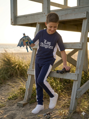 Premium Boys "Los Angeles" Navy & White Tracksuit Set | 100% Cotton Interlock