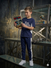 Premium Boys "Los Angeles" Navy & White Tracksuit Set | 100% Cotton Interlock