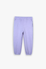 Kids Quilted Lilac Tracksuit | 2-Piece Hoodie & Jogger Set | Winter Cotton Outfit