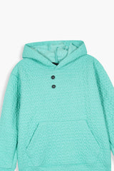 Kids Quilted turquoise Tracksuit | 2-Piece Hoodie & trouser Set | Winter Cotton Outfit
