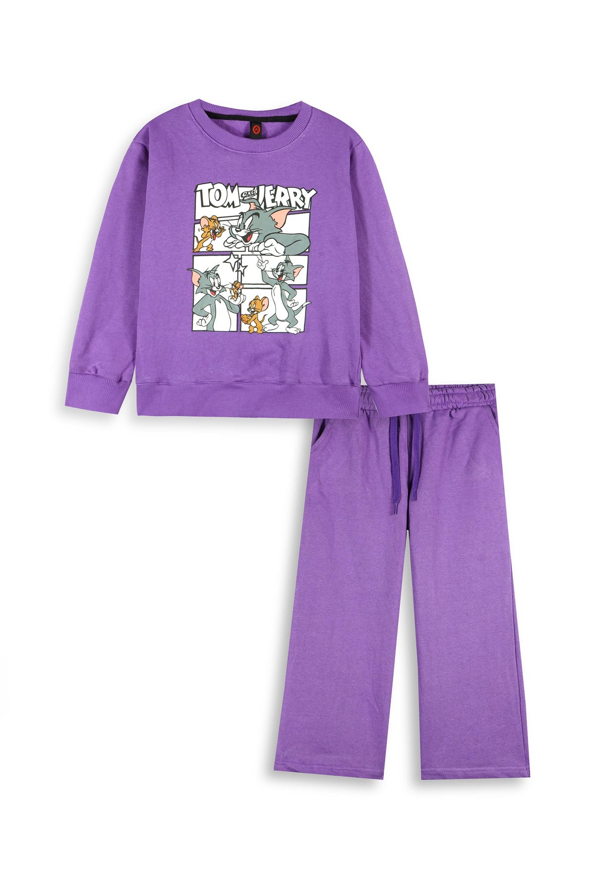 Kids Purple Tom & Jerry Fleece Tracksuit – 100% Cotton Fleece