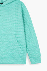 Kids Quilted turquoise Tracksuit | 2-Piece Hoodie & trouser Set | Winter Cotton Outfit