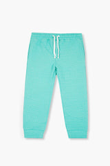 Kids Quilted turquoise Tracksuit | 2-Piece Hoodie & trouser Set | Winter Cotton Outfit