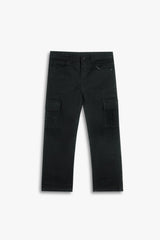 Black 6-Pocket Cargo Pants – 100% Cotton Denim