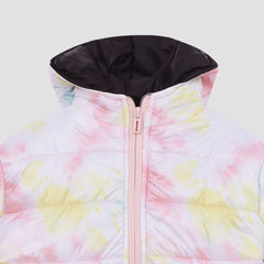 Girls Premium Quality Tie & Dye Puffer Zipper Hoodie Jacket