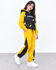 Kids Pokémon Printed Cropped Hoodie & Jogger Set