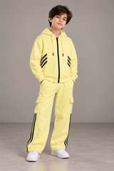 Kids Unisex Zip-up Fleece Tracksuit – Hoodie & Cargo Trouser Set