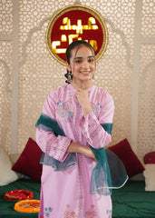 Girls' "Amethyst Meadow" Multi-Thread Embroidered 3-Piece Festive Set