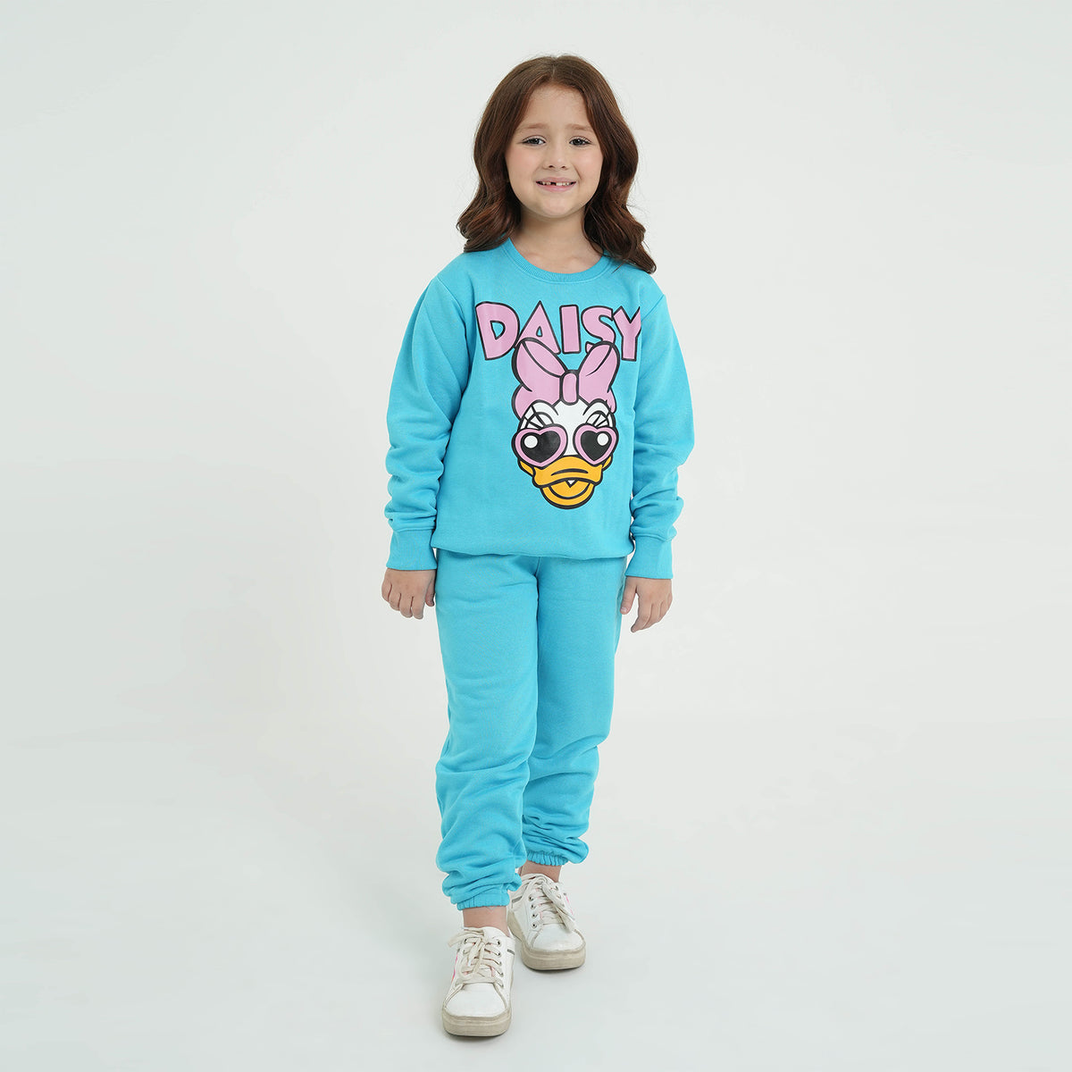 Girls Soft Cotton Daisy Duck Printed Fleece Tracksuit