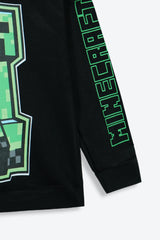 Minecraft Creeper Kids Hoodie – Black | 100% Cotton Fleece