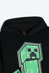 Minecraft Creeper Kids Hoodie – Black | 100% Cotton Fleece