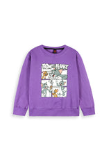 Kids Purple Tom & Jerry Fleece Tracksuit – 100% Cotton Fleece
