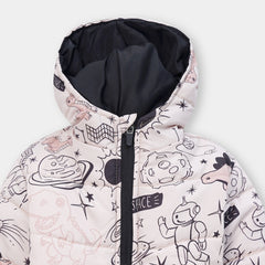 Girls Premium Quality All-Over Printed Zipper Hoodie Jacket