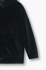 Kids Velvet Tracksuit – Black