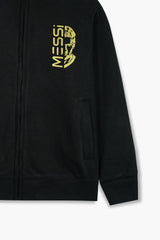Messi #10 Kids Fleece Jacket – Black & Gold | 100% Premium Fleece