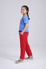Kids' "Star 92" Athletic Co-ord Set – Light Blue & Red
