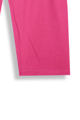 Shocking Pink Cotton 3 Pcs Suit Multihead Embroidery with Net Dopata