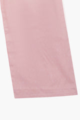 Girls Pastel Pink Cotton Embroidered Ethnic Suit with Net Dupatta – Festive & Party Wear