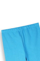 Sky Blue Ribbed Cotton Tights for Girls | Cozy Winter Essential