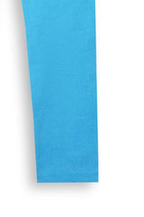 Sky Blue Ribbed Cotton Tights for Girls | Cozy Winter Essential