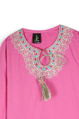 Girls Embroidered 3-Piece Suit – Tilla & Multihead Work with Motif Trouser