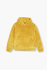 Mustard Teddy Fur Hoodie – Ultra Soft & Cozy Winter Wear
