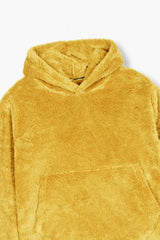 Mustard Teddy Fur Hoodie – Ultra Soft & Cozy Winter Wear