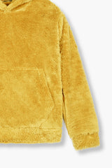 Mustard Teddy Fur Hoodie – Ultra Soft & Cozy Winter Wear