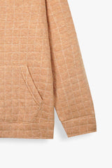 Unisex Kids Quilted Hoodie – Camel Brown