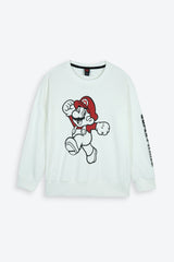Super Mario Kids Tracksuit – White | 100% Cotton Terry