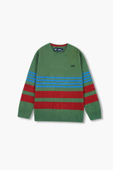 Jeep Striped Green Cotton Sweater – 100% Cotton | Winter Wear for Kids