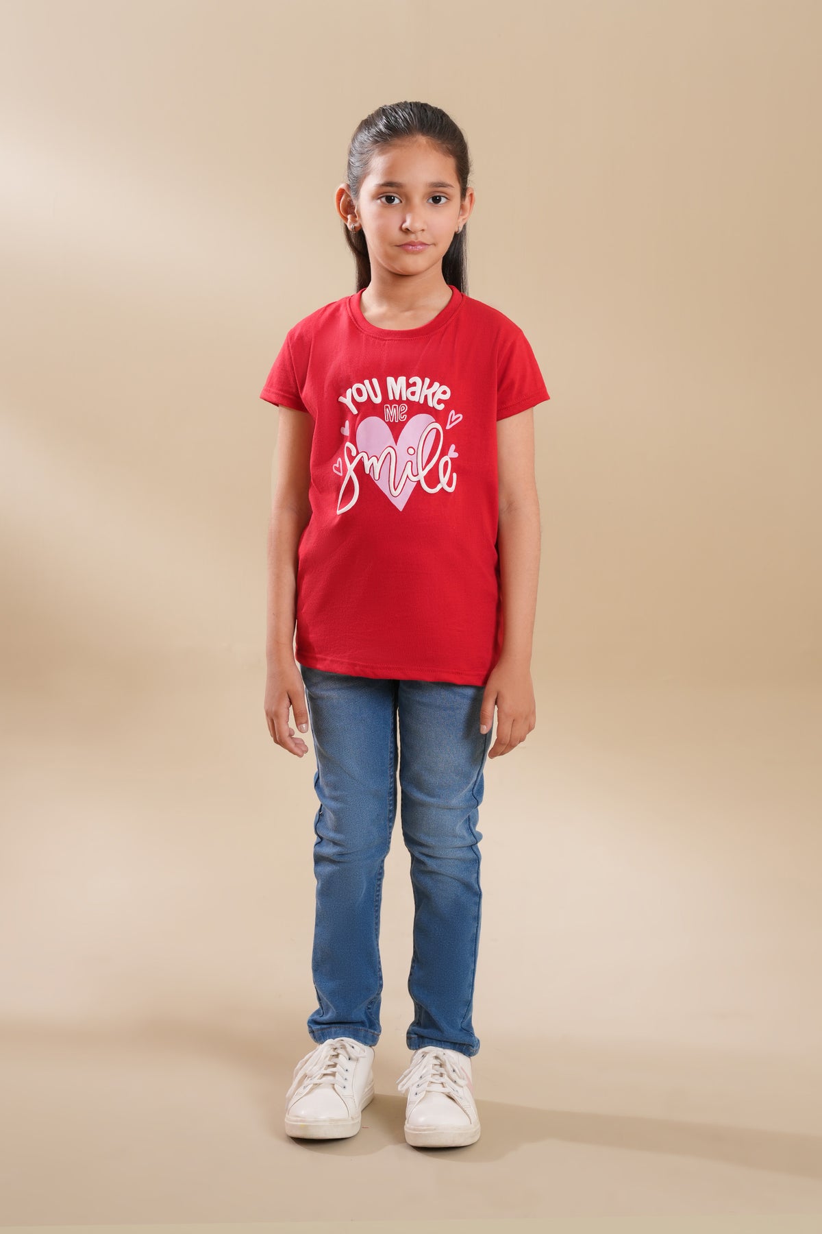 Girls Soft Cotton Heart T Shirt