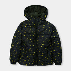 Kids Premium Quality All-Over Pikachu Printed Puffer Zipper Hoodie Jacket