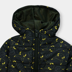 Kids Premium Quality All-Over Pikachu Printed Puffer Zipper Hoodie Jacket