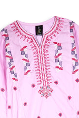 Girls Embroidered 3-Piece Suit with Tulip Trouser – Winter Cotton