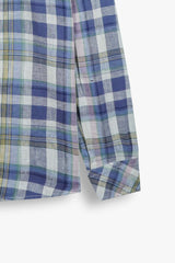 Kids Blue-Green Plaid Cotton Casual Shirt