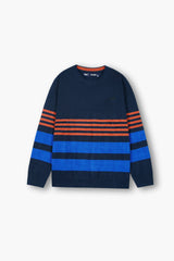 Keep Navy Blue Striped Cotton Sweater – 100% Cotton | Winter Wear for Kids
