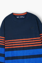 Keep Navy Blue Striped Cotton Sweater – 100% Cotton | Winter Wear for Kids