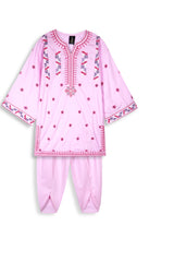 Girls Embroidered 3-Piece Suit with Tulip Trouser – Winter Cotton