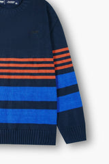 Keep Navy Blue Striped Cotton Sweater – 100% Cotton | Winter Wear for Kids