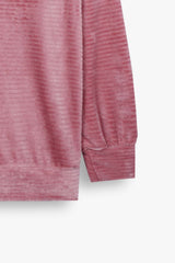 Kids Dusty Rose Velvet Hoodie – Soft & Cozy Winter Wear