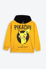 Pokémon Pikachu Kids Tracksuit – Yellow Hoodie & Black Wide-Leg Pants | 100% Cotton Fleece