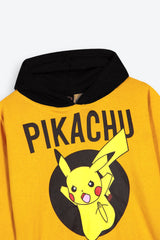 Pokémon Pikachu Kids Tracksuit – Yellow Hoodie & Black Wide-Leg Pants | 100% Cotton Fleece