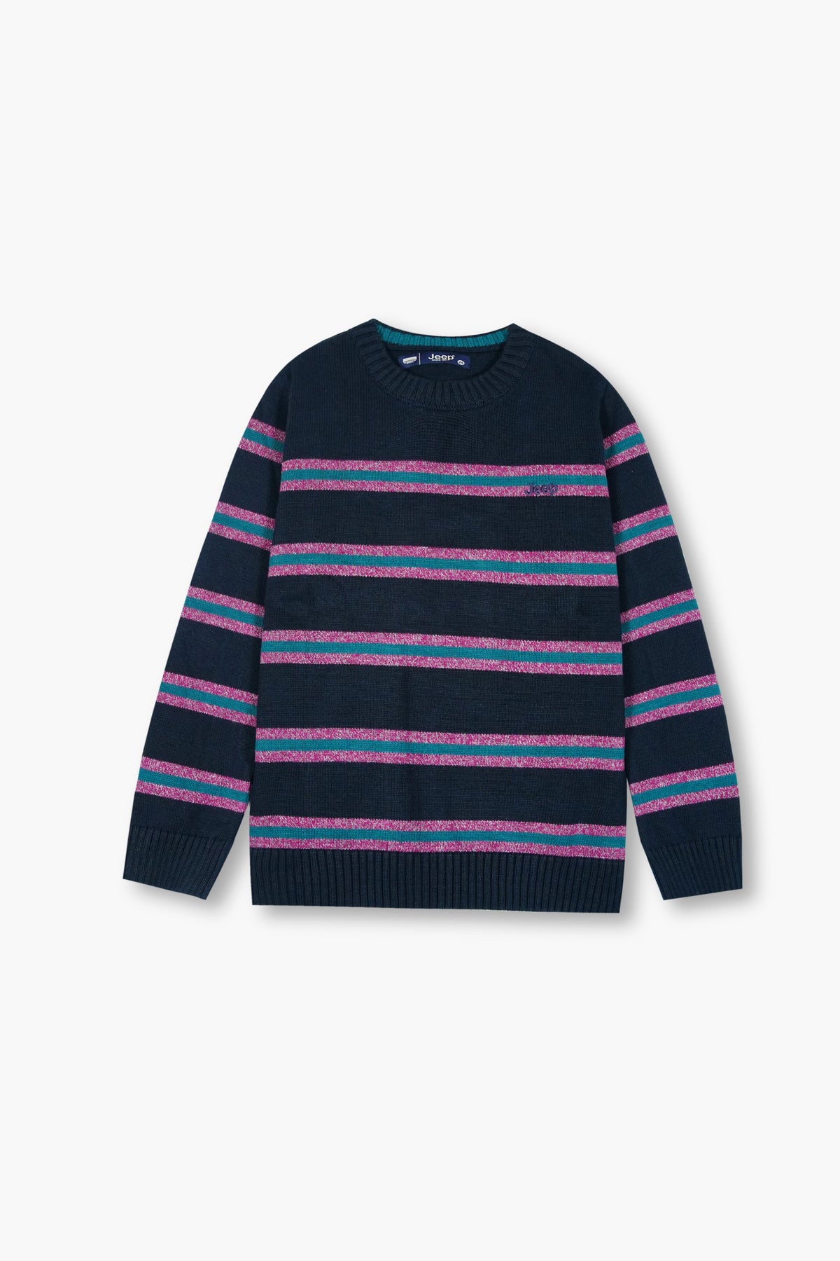 Jeep Navy Blue Striped Cotton Sweater – 100% Cotton | Winter Wear for Kids