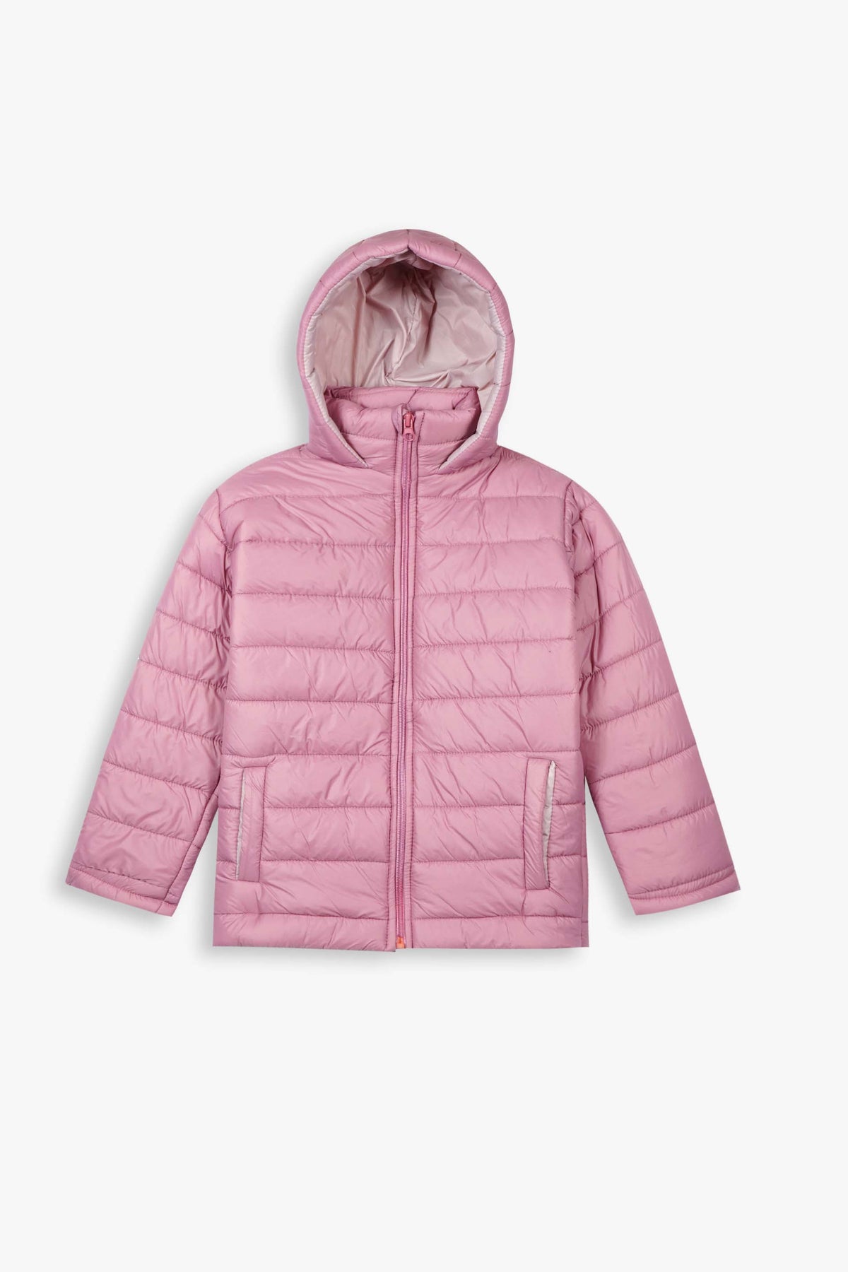 Girls Pink Puffer Jacket | Lightweight Hooded Winter Coat | Warm & Cozy Outerwear