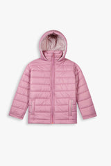 Girls Pink Puffer Jacket | Lightweight Hooded Winter Coat | Warm & Cozy Outerwear