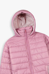 Girls Pink Puffer Jacket | Lightweight Hooded Winter Coat | Warm & Cozy Outerwear
