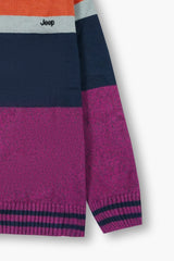 Jeep Multicolor Block Cotton Sweater – 100% Cotton | Cozy Winter Wear for Kids