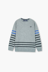 Jeep Grey Striped Cotton Sweater – 100% Cotton | Warm Winter Wear for Kids